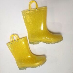 Sparkly Yellow Rain Boots Sz 1